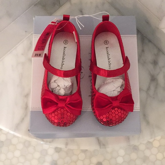 kids red sequin shoes